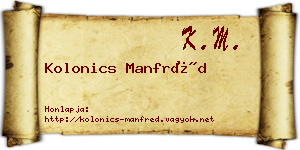 Kolonics Manfréd névjegykártya